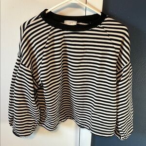 LOFT Monochrome Striped Sweatshirt